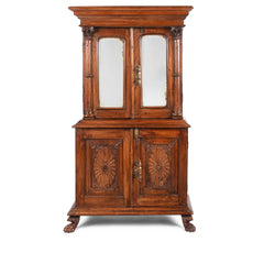 Antique Indian Hand Carved Solid Wood Almirah Cabinet Wardrobe 01