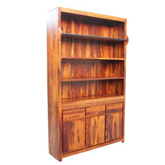 Boston Kompact Light Solid Wood Large Bookcase With Drawers