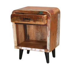 Boston Indian Furniture Hollywood Reclaimed Wood 1 Drawer Bedside