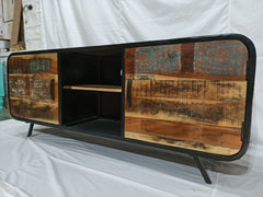 Miller Industrial Reclaimed Wood Boat Timber TV Unit Large Plasma Stand 1.6m