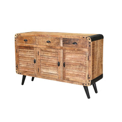 Avalon Indian Solid Wood 3 Drawer Small Sideboard Cabinet Natural