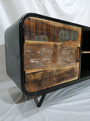 Miller Industrial Reclaimed Wood Boat Timber TV Unit Large Plasma Stand 1.6m