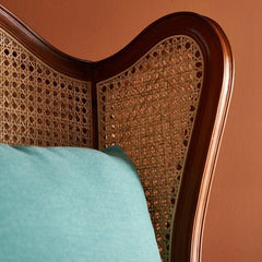 The Gileteen Margaret Lounge Chair with Striking Rattan Back Armchair for Living Room or Bedroom