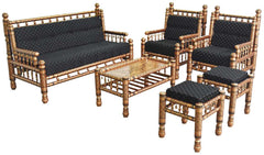 Heritage Indian Hand Carved Painted 6 pcs Sofa & Chair Set