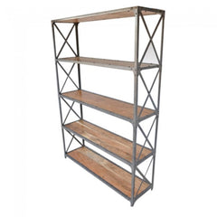 Angle Industrial French Style XL Bookshelf book stand Natural 135x40x180cm