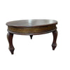 Indian Antique Hand Carved Solid Wood With Brass Work Coffee Table C131