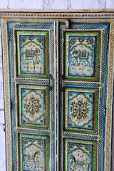Avani Indian Hand Painted Solid Wood Cabinet Wardrobe Multicolor D65