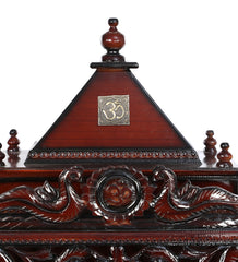 Large Sized Handmade Teak Wood Home Temple In Brown