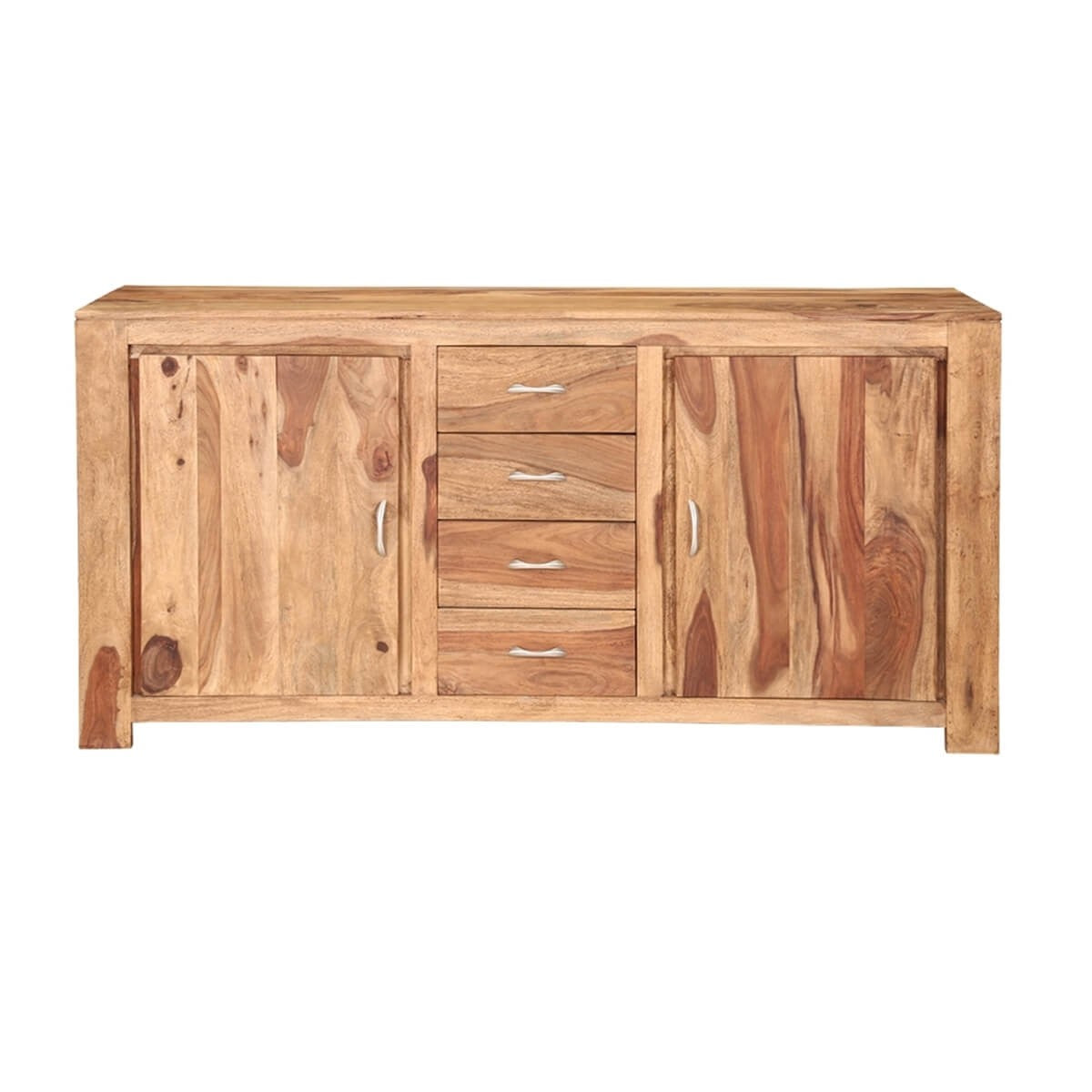 Cromer Indian Solid Wood 4 Drawer Large Sideboard Cabinet
