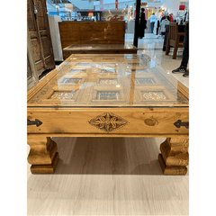 Mughal Hand Painted and Hand Carved Solid Wood Coffee Table C36