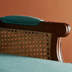 The Gileteen Margaret Lounge Chair with Striking Rattan Back Armchair for Living Room or Bedroom