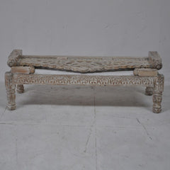 Mughal Garden Hand Carved Balinese Daybed Limewash M