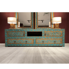 Avani Indian Hand Painted Solid Wooden TV Unit 13