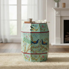 Indian Peacock Hand Painted Solid Wood Coffee Table C139