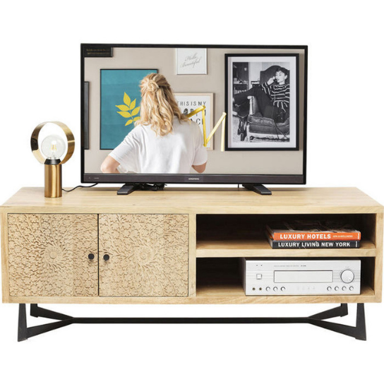 The Attic Forssa Solid Wood TV Unit Cabinet Natural