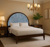 Bone Inlay Solid Wood Floral Pattern Bed Frame King Size 168