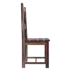 Modern Rustic Solid Wood Ladder Back Dining Chair Chocolate