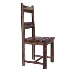 Modern Rustic Solid Wood Ladder Back Dining Chair Chocolate