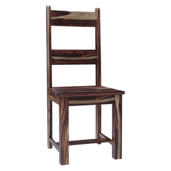 Modern Rustic Solid Wood Ladder Back Dining Chair Chocolate