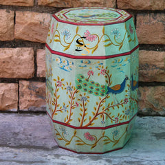 Indian Peacock Hand Painted Solid Wood Coffee Table C139