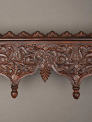 Handmade Home Decor Carved Mango Wood Wall Shelf 01
