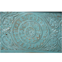 Indian Hand Carved Solid Wood Blanket Box Chest B10