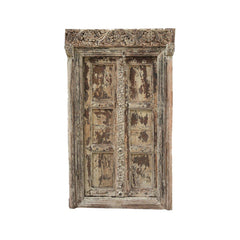 Indian Vintage Antique Hand Carved Solid Wood Door 72