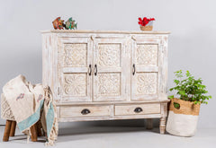 Indian Hand Carved Solid Wooden Sideboard