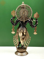 Indian Lord Krishna Playing Flute Brass Statue