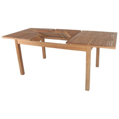 Boston Rustic Handcrafted Teak Wood Extension Dining Table