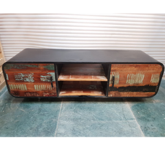 Miller Industrial Timber Plasma Stand Entertainment unit 2 doors 160cm