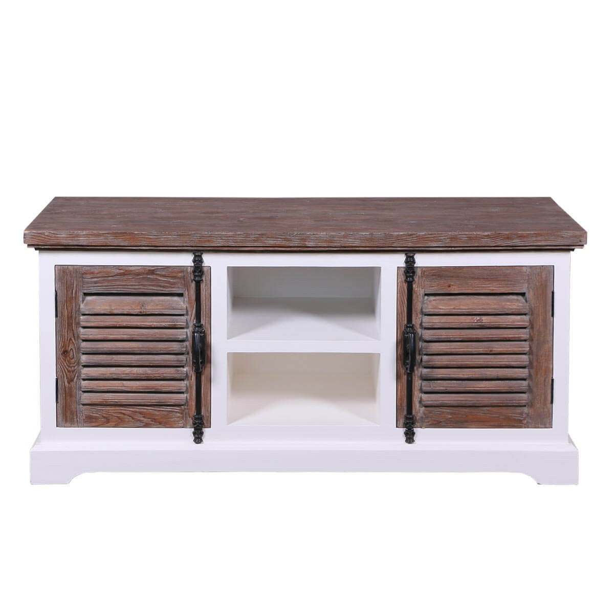 Shutter Indian Solid Wood Tv Unit Stand With Shutter Doors