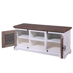 Shutter Indian Solid Wood Tv Unit Stand With Shutter Doors