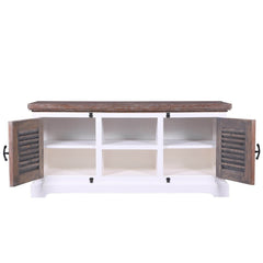 Shutter Indian Solid Wood Tv Unit Stand With Shutter Doors