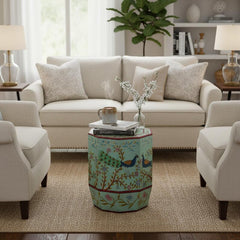 Indian Peacock Hand Painted Solid Wood Coffee Table C139