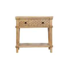 Indian Hand Carved Solid Wood Bedside Table C11