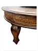 Indian Antique Hand Carved Solid Wood With Brass Work Coffee Table C131
