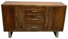 Cromer Indian Solid Wood Sideboard Natural D 40x W 145 x H 85 Cm