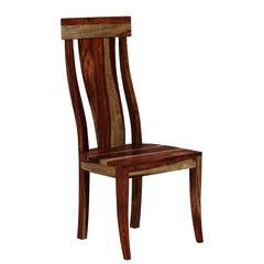 Handcrafted Single Slat Back Solid Wood Dining Chair Natural