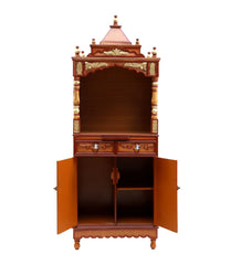 Sheesham Wood Handmade Mandir Home Temple In Brown