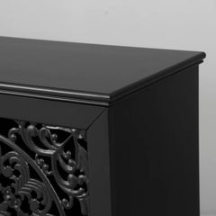 Dynasty Hand Carved Floral Carving Solid Wood 4 Door Sideboard A8