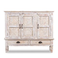 Indian Hand Carved Solid Wooden Sideboard