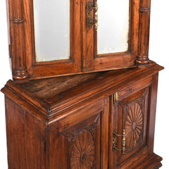Antique Indian Hand Carved Solid Wood Almirah Cabinet Wardrobe 01