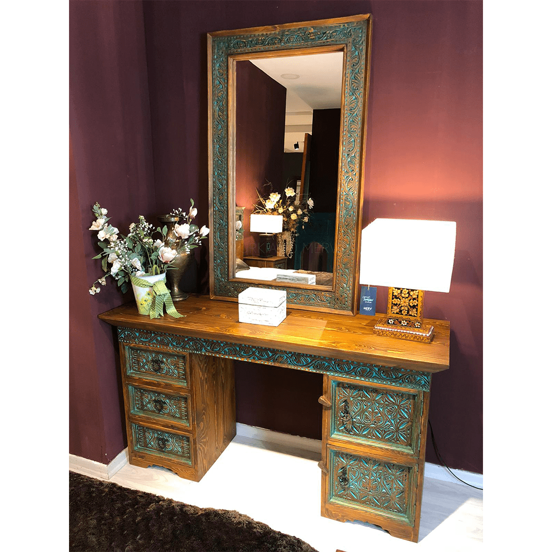 Hand Carved Solid Hard Wood Dresser Dressing Table D3