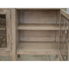 Indian Handmade Solid Wood Glass Doors Sideboard