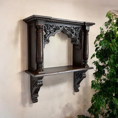 Jodhpur Hand Carved Archway Antique Style Wall Shelf 02