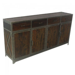 Angle Industrial French Style Metal Sideboard Buffet Large 180x40x90cm