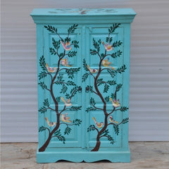 Pandora Hand Painted Cabinet Blue Birds Floral