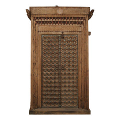 Indian Vintage Antique Hand Carved Solid Wooden Door 22