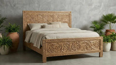Hand Carved Mango Wood Bed Frame 188